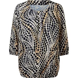 Dames Comfortabele blouse in ivoor/zwart bedrukt