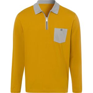 Heren Poloshirt met lange mouwen in oker