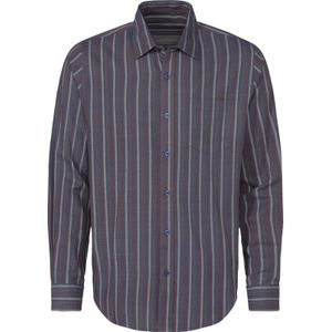 Heren Overhemd met lange mouwen in rookblauw gestreept