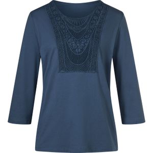 Dames Shirt met 3/4-mouw in rookblauw