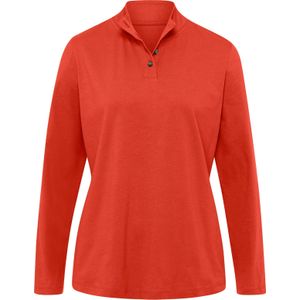 T-shirt - Terracotta - 100% Katoen - Lange Mouwen - Staande Kraag