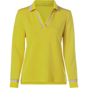 Dames Poloshirt in limoen/zand gedessineerd