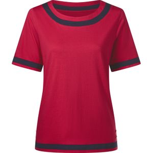 Dames Shirt met korte mouwen in rood/marine