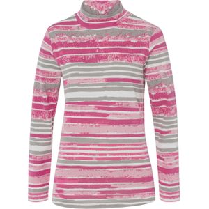 Dames Shirt met opstaande kraag in oudroze/grijs bedrukt