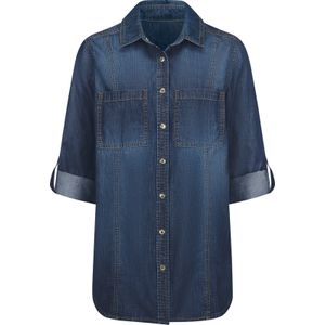 Dames Jeansblouse in blue-stonewashed