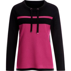 Dames Pullover met lange mouwen in zwart/pink