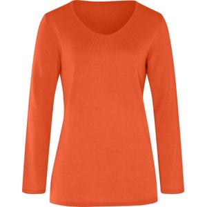 Dames Pullover met V-hals in oranje