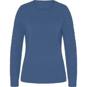 Dames Pullover met lange mouwen in middenblauw