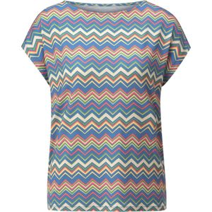 Eucalyptus/Koraal Gedessineerd - T-shirt - 95% Viscose, 5% Elastaan