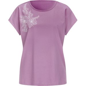 T-shirt - Orchidee/Ecru - 100% Katoen - Gebloemd Gedessineerd