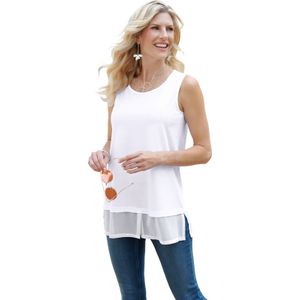 Ecru Blousetop - 100% Katoen - Mouwloos - Ronde Hals