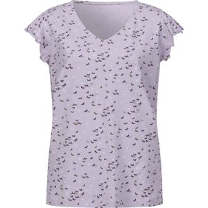 T-shirt - Lila/Feige - 100% Katoen - Gedessineerd