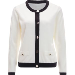 Dames - Vest - Ecru/Zwart - Cardigan