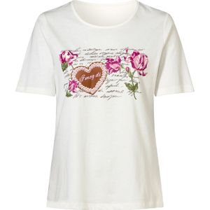 Dames Traditioneel shirt in ecru/oudroze