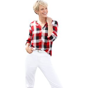 Dames Geruite blouse in rood/marine geruit
