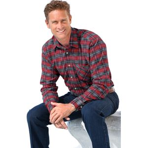 Overhemden - Rood/grijs - 100% Katoen - Lange Mouwen - Knoopsluiting