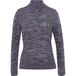 Dames Pullover met lange mouwen in middenblauw gemêleerd