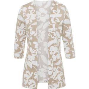 Dames Shirtjasje in beige/wit geprint
