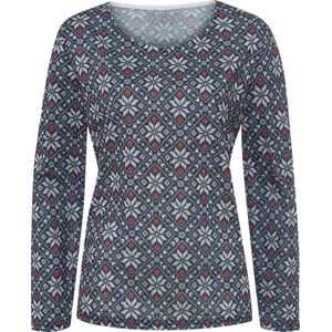 Donkerblauw/Lichtgrijs - Longsleeve - 100% Polyester - Ronde Hals - Lange Mouwen