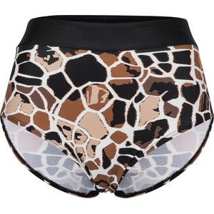 Dames Bikinibroekje in champagne/chocolade bedrukt