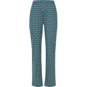 Dames Pyjama in turquoise/antraciet bedrukt