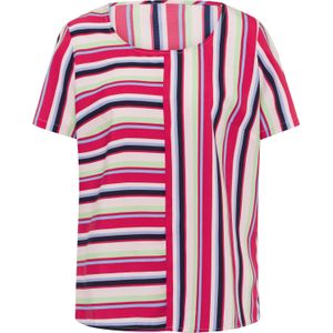 Dames Comfortabele blouse in lichtroze/hemelsblauw gestreept