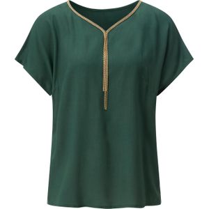 Mos - Blouse - 100% Viscose - V-hals - Korte Mouwen - Geen Zakken