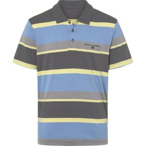 Kleurrijk Gestreept Poloshirt - Korte Mouwen - Geribde Polokraag - Zijsplitten