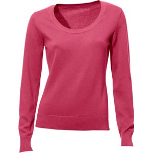 Dames Pullover met ronde hals in pink