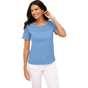 Dames Shirt met korte mouwen in hemelsblauw