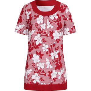 Lang shirt in rood/wit geprint