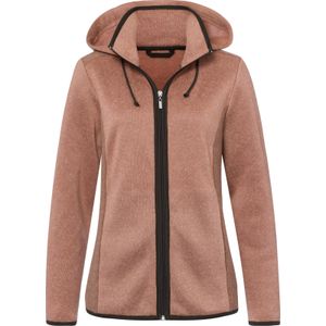 Dames Gebreid fleecejack in rozenhout gemêleerd