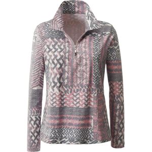 Longsleeve - Mauve-Grijs Gedessineerd - 100% Katoen - Lange Mouwen