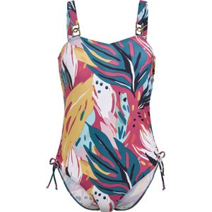Dames Badpak - Fuchsia/Topaas - Bloemenpatroon - Verstelbare Bandjes