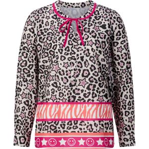 Dames Blouse met lange mouwen in ivoor/zwart bedrukt
