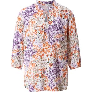 Blouse - Ecru/Paars Gedessineerd - 100% Viscose