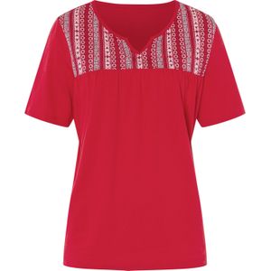 Tuniek - Aardbei/Ecru Gedessineerd - Katoen - Korte Mouwen