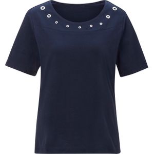 Dames Shirt met korte mouwen in nachtblauw
