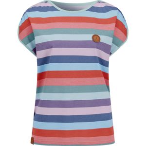 Casual Looks - T-shirt - Mint/Rosé Gestreept - 100% Katoen