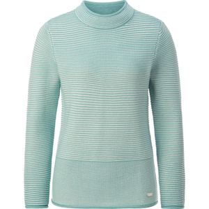 Dames Pullover in salie/ecru gestreept