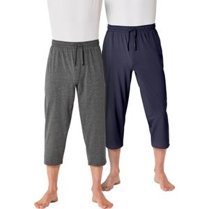 Heren 3/4-onderbroek in marine + antraciet gemêleerd