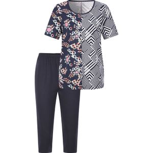 Dames Capri-pyjama in marine geprint