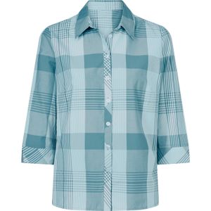 Dames Geruite blouse in oceaan/wit geruit