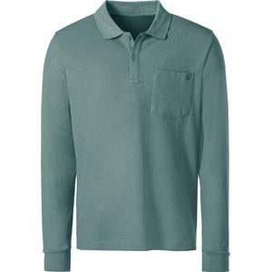 Heren Poloshirt met lange mouwen in jade
