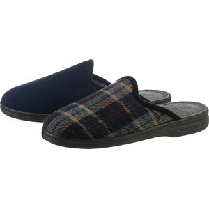 Heren Pantoffels in marine geruit