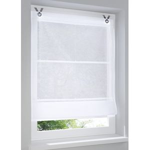 Rolgordijn - Wit - Halftransparant - 80 cm Breed - 140 cm Hoog