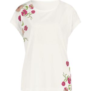 Dames Shirt met korte mouwen in ecru/rozenkwarts