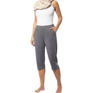 Capri Broek - Antraciet Mêlee - 100% Katoen - Elastische Band