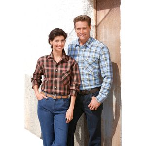 Classic - Geruit Overhemd - Blauw - Lange Mouwen - Kentkraag - 100% Katoen