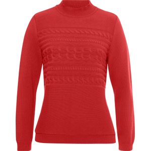 Dames Trui met opstaande kraag in rood